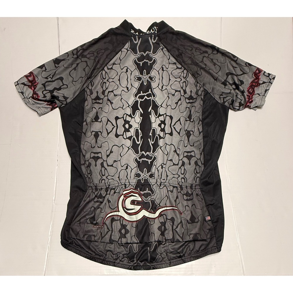 Cannondale Bad Boy Cycling Jersey Mens XXL Gray Black Tribal 1/4 Zip Made in USA - Picture 4 of 10